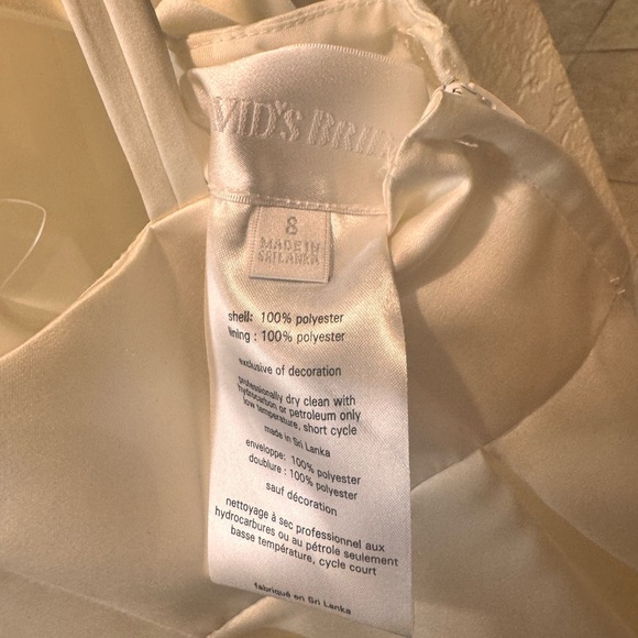 Girls David's Bridal Cream Flower Girl First Communion Dress - Picture 2 of 3